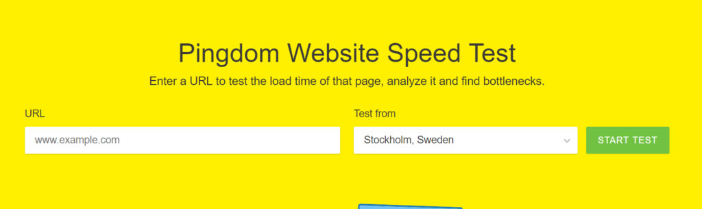 Screenshot of pingdom's site speed test